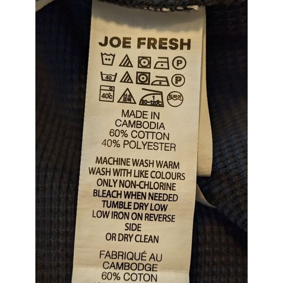 Joe Fresh Thermal Camo Print Top Womens Size Large Gray Long Sleeve Waffle Knit - Picture 7 of 7